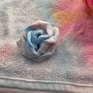 Handmade flower fiber art